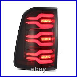 For 19-24 Ram 1500 Black Red Smoke Lens Luxx Sequential LED Tail Lights Lamps