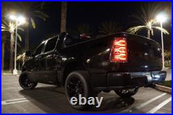 For 19-24 Ram 1500 Black Red Smoke Lens Luxx Sequential LED Tail Lights Lamps