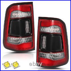 For 19-24 Ram 1500 LED Black Trim Witho Blind Spot LED Tail Lights Left / Right