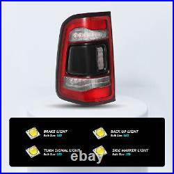 For 19-24 Ram 1500 LED Black Trim Witho Blind Spot LED Tail Lights Left / Right