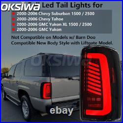For 2000-05 2006 Chevy Suburban Tahoe GMC Yukon Smoke LED Tube Tail Lights Lamps