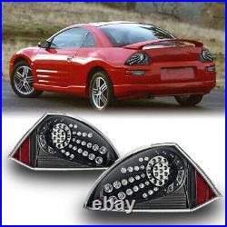 For 2000-2005 Mitsubishi Eclipse LED Tail Lights Black Rear Lamp Pair Clear Lens