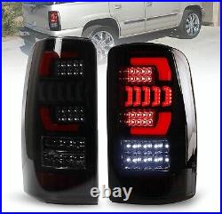 For 2000-2006 Chevy Suburban Tahoe GMC Yukon Black Smoke LED Tube Tail Lights