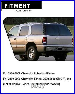 For 2000-2006 Chevy Suburban Tahoe GMC Yukon Black Smoke LED Tube Tail Lights