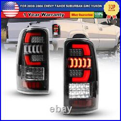 For 2000-2006 Chevy Suburban Tahoe GMC Yukon LED Tail Lights Lamp Clear Len Pair