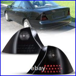 For 2001-2003 Honda Civic 2DR LED Tail Lights Black Smoke Brake Rear Lamps Pair