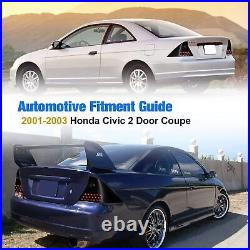 For 2001-2003 Honda Civic 2DR LED Tail Lights Black Smoke Brake Rear Lamps Pair