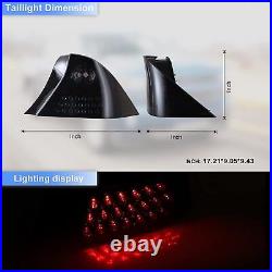 For 2001-2003 Honda Civic 2DR LED Tail Lights Black Smoke Brake Rear Lamps Pair