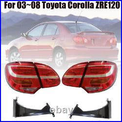 For 200308 Toyota Corolla ZRE120 Red / Clear + cover bases Led Tail Lights Lamp