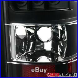 For 2003-2006 Chevy Silverado 1500 2500 Black Full LED Tail Lights Brake Lamps