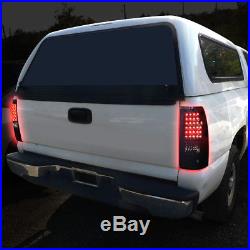 For 2003-2007 Chevy Silverado Black Housing Smoked Led Tail Light Brake Lamp