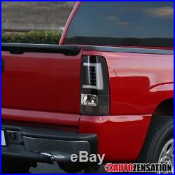 For 2003-2007 Chevy Silverado Sierra 1500 2500 Black Tail Brake Lights+LED Tube