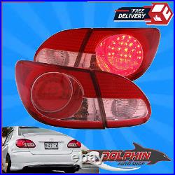 For 2003 2008 Toyota Corolla LED Tail Lights Brake Lamps Red And Clear Set 4pcs