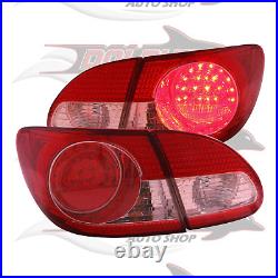 For 2003 2008 Toyota Corolla LED Tail Lights Brake Lamps Red And Clear Set 4pcs