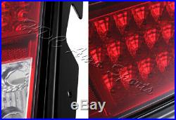 For 2003-2009 Hummer H2 Chrome Red/Clear Lens LED Rear Brake Tail Lights Lamp