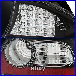 For 2004 2005 Honda Civic 2Dr Coupe EM EX HX LX LED Black Rear Brake Tail Lights