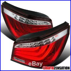 For 2004-2007 BMW E60 525i 530i 5-Series 4Dr Red/Clear LED Tail Lights Lamps