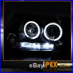 For 2004-2008 Ford F150 LED Halo Projector Headlights With Black Euro Tail Lights
