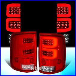 For 2004-2008 Ford F150/lobo Pair Red Housing Dual 3d Led Bar Tail Light/lamps