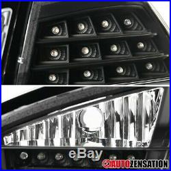For 2005-2008 BMW 3-Series E90 Black Clear Tail Brake Lights with LED DRL Bar Tube