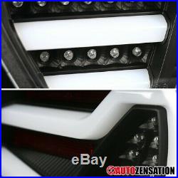 For 2005-2008 BMW 3-Series E90 Black Clear Tail Brake Lights with LED DRL Bar Tube