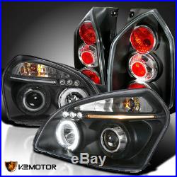 For 2005-2009 Tucson Black LED Halo Projector Headlight+Rear Tail Lamp