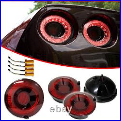 For 2005-2013 Chevrolet Corvette C6 LED Red Halo Ring Rear Brake Tail Lights 4PC