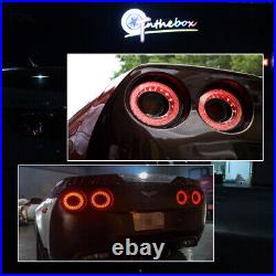 For 2005-2013 Chevrolet Corvette C6 LED Red Halo Ring Rear Brake Tail Lights 4PC