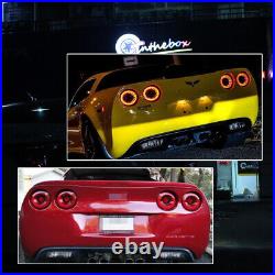 For 2005-2013 Chevrolet Corvette C6 LED Red Halo Ring Rear Brake Tail Lights 4PC