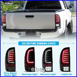 For 2005-2015 Toyota Tacoma Black Clear Lens Turn Signal Lamps LED Tail Lights