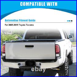 For 2005-2015 Toyota Tacoma Black Clear Lens Turn Signal Lamps LED Tail Lights