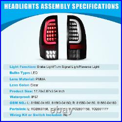 For 2005-2015 Toyota Tacoma Black Clear Lens Turn Signal Lamps LED Tail Lights
