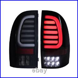 For 2005-2015 Toyota Tacoma LED Tail Lights Black Smoked Rear Brake Lamps Pair