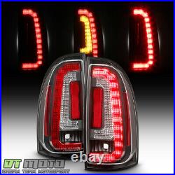 For 2005-2015 Toyota Tacoma Pickup Black LED Strip Tail Lights Lamps Left+Right