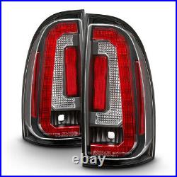 For 2005-2015 Toyota Tacoma Pickup Black LED Strip Tail Lights Lamps Left+Right