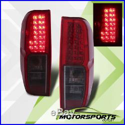 For 2005-2017 Nissan Frontier Red Smoke LED Rear Brake Tail Lights Lamps Pair