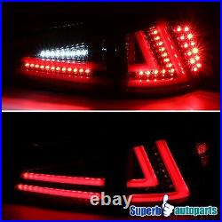 For 2006-2008 Lexus IS250 IS350 LED Tail Lights Rear Brake Lamps Shiny Black