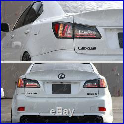 For 2006-2008 Lexus IS250 IS350 Sedan Black Rear LED Tail Lights Brake Lamps 4PC