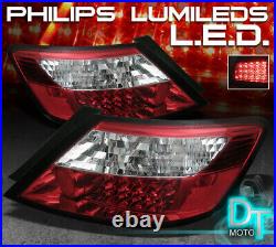 For 2006-2011 Honda Civic Coupe Lumileds LED Red Clear Tail Lights Brake Lamps