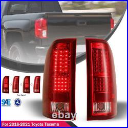 For 2007-2013 Chevy Silverado 1500 2500 3500 LED Tail Lights Red Lens Lamps Pair