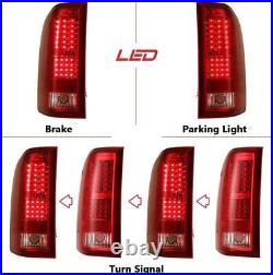 For 2007-2013 Chevy Silverado 1500 2500 3500 LED Tail Lights Red Lens Lamps Pair