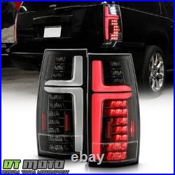 For 2007-2013 Chevy Suburban Tahoe Yukon Black Full LED TaiL Lights Brake Lamps