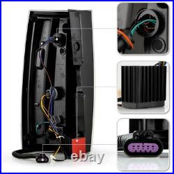 For 2007-2013 Chevy Suburban Tahoe Yukon Black Full LED TaiL Lights Brake Lamps