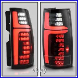For 2007-2013 Chevy Suburban Tahoe Yukon Black Full LED TaiL Lights Brake Lamps