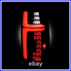 For 2007-2013 Chevy Suburban Tahoe Yukon Black Full LED TaiL Lights Brake Lamps
