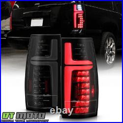 For 2007-2013 Chevy Suburban Tahoe Yukon Black Smoked Full LED TaiL Lights Lamps