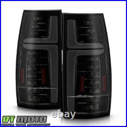 For 2007-2013 Chevy Suburban Tahoe Yukon Black Smoked Full LED TaiL Lights Lamps