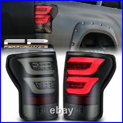 For 2007-2013 Toyota Tundra AlphaRex PRO-Series LED Tube Tail Lights Black Smoke