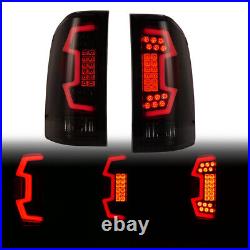 For 2007-2014 Chevy Silverado 1500 2500 3500HD LED Sequential Tail Lights Smoke