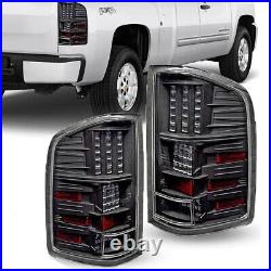 For 2007-2014 Chevy Silverado 1500 2500 3500HD LED Tail Lights Black Clear Lens